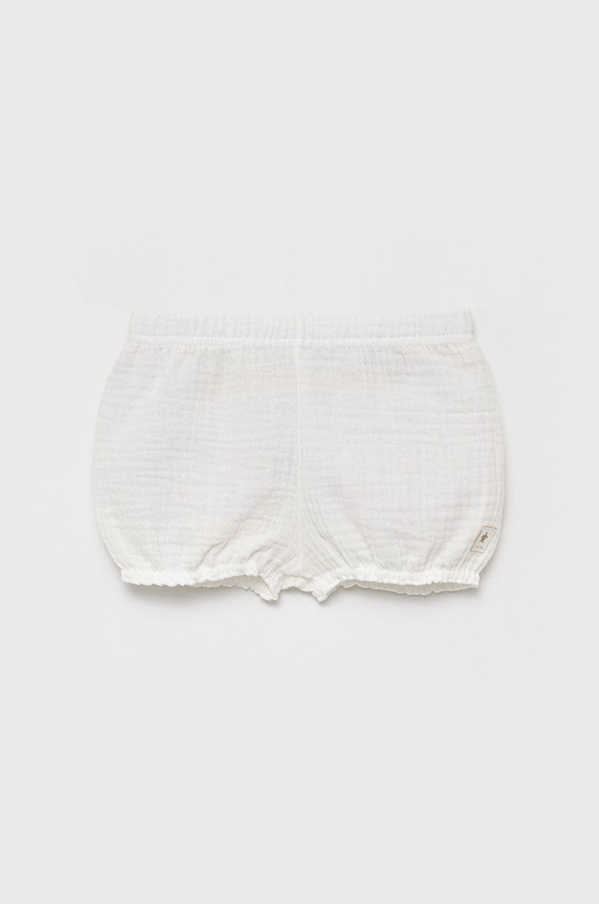 Jamiks pantaloni scurti culoarea alb, neted