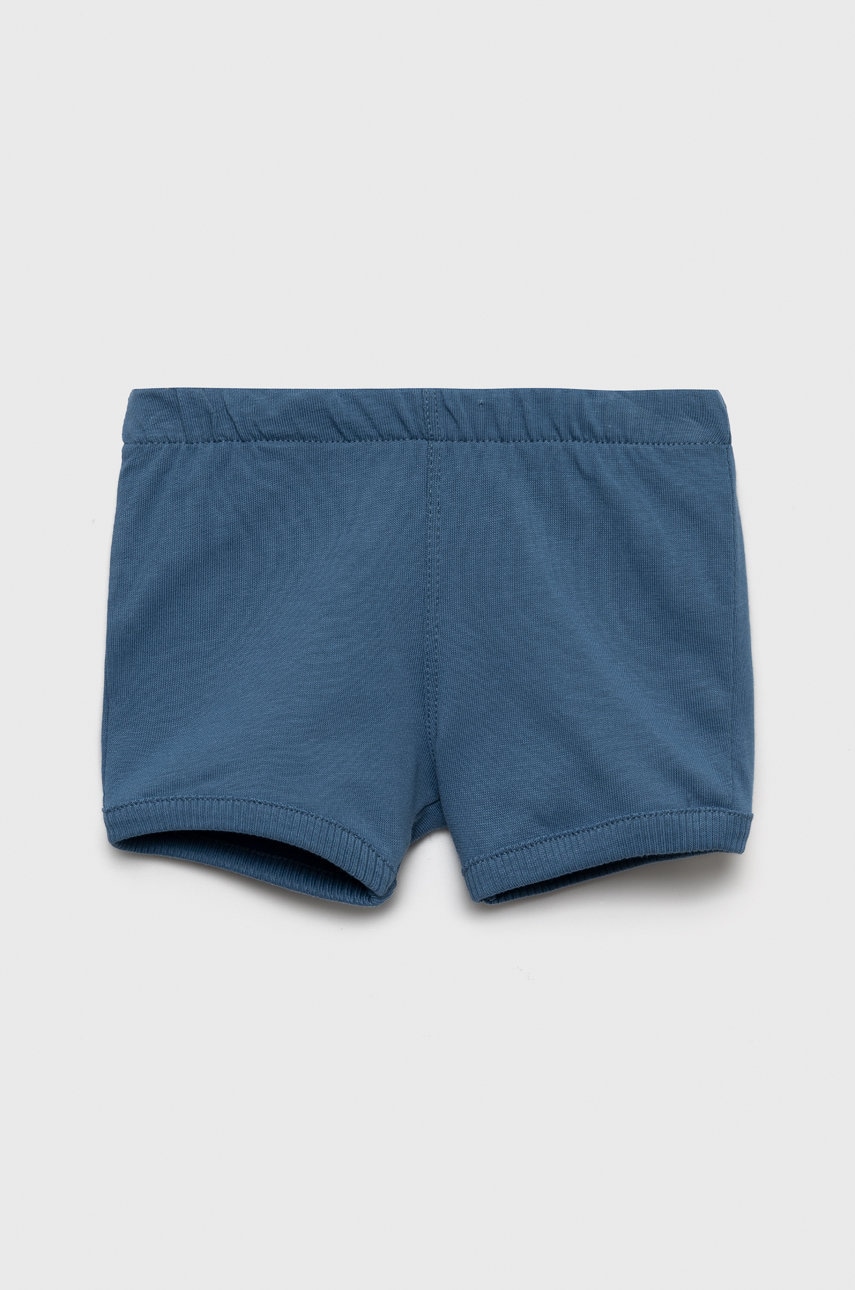 United Colors Of Benetton pantaloni scurți din bumbac pentru copii culoarea albastru marin, neted