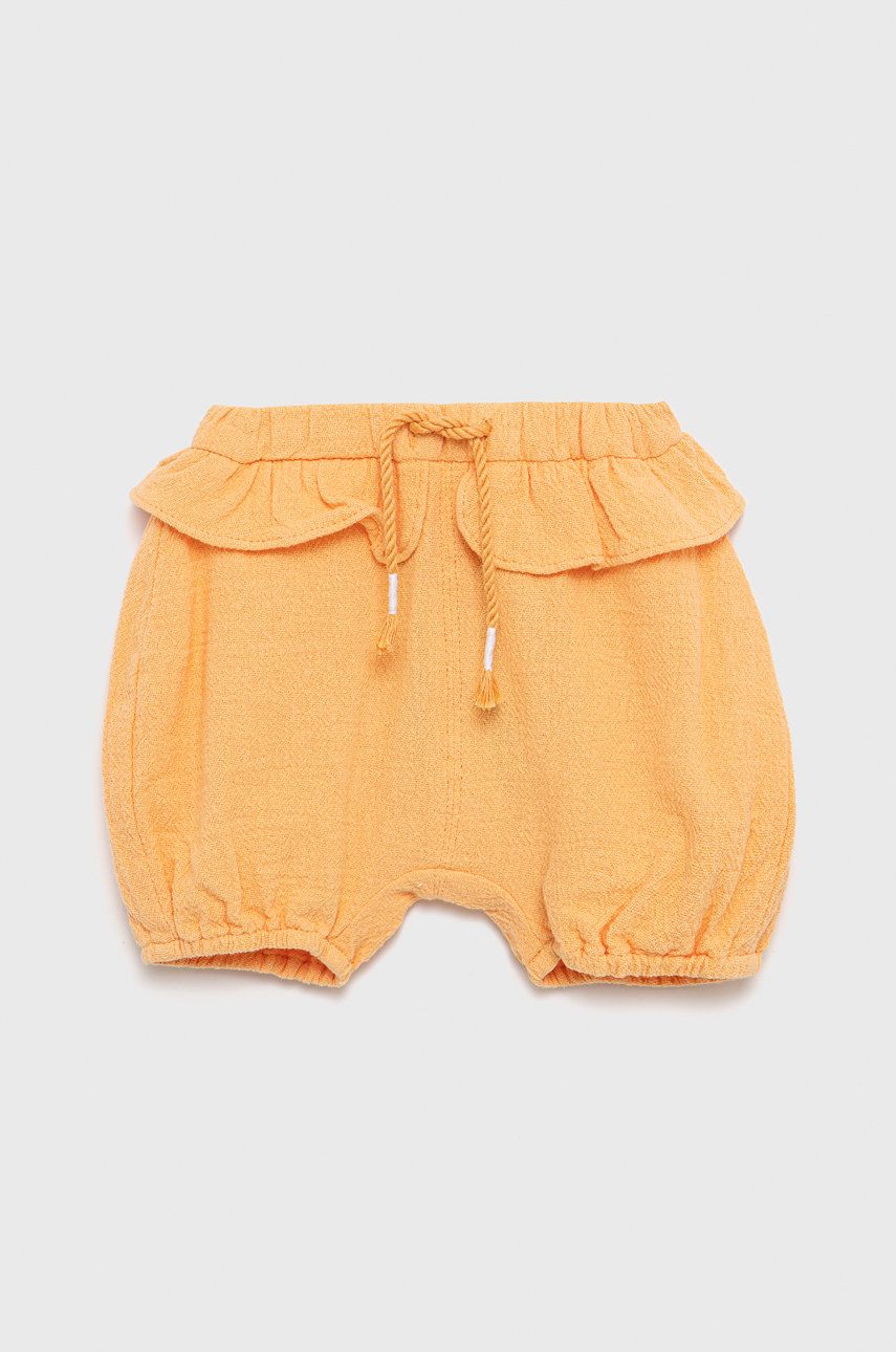 Dětské bavlněné šortky United Colors of Benetton oranžová barva, hladké - oranžová -  100% Bavl