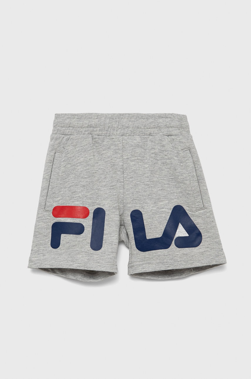 Fila pantaloni scurti copii culoarea gri, cu imprimeu, talie reglabila