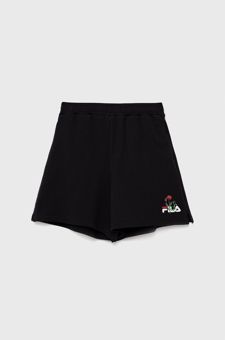 Fila pantaloni scurti copii culoarea negru, melanj