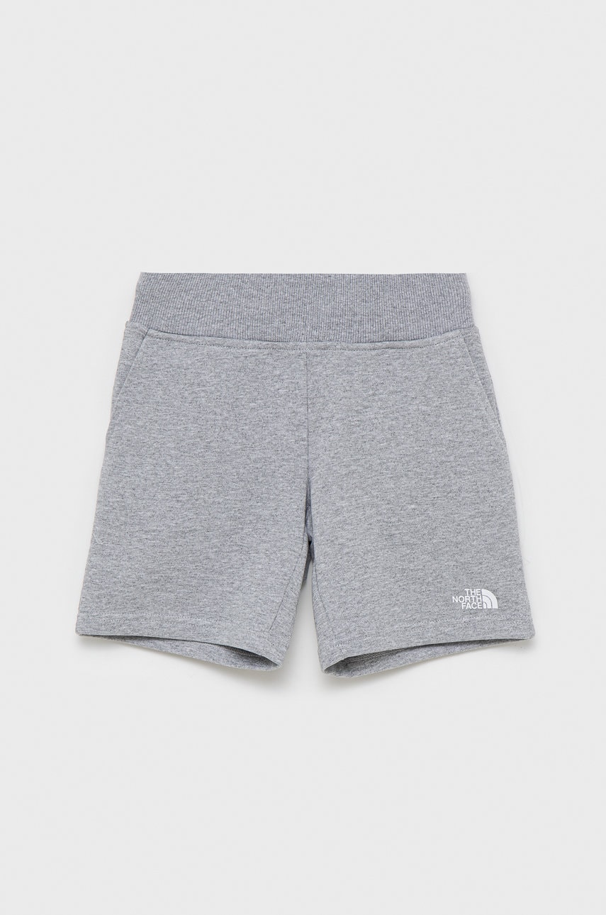 The North Face pantaloni scurti copii culoarea gri, melanj, talie reglabila