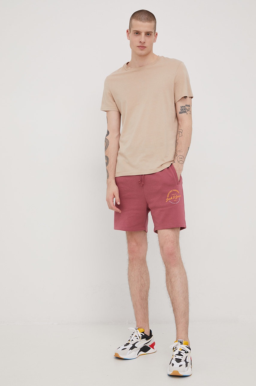 

Шорти Jack & Jones чоловічі колір рожевий
