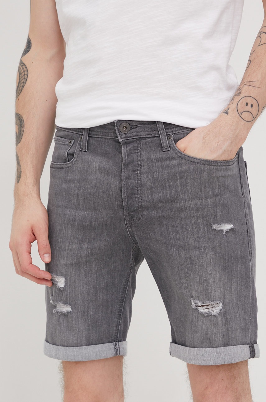 

Дънкови къси панталони Jack & Jones в сиво, Сив