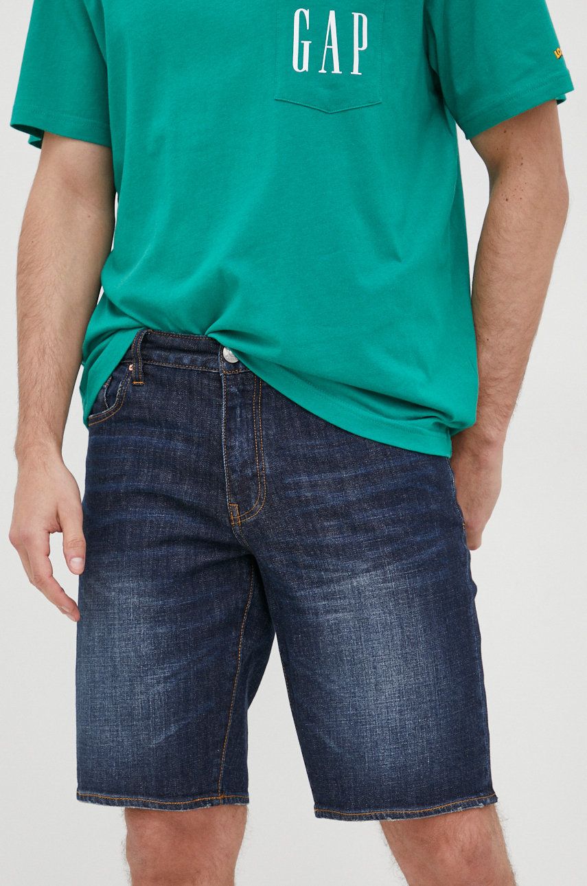 Armani Exchange szorty jeansowe męskie kolor granatowy