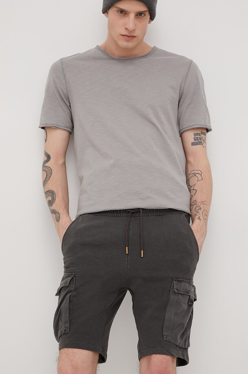 Only & sons pantaloni scurti din bumbac barbati, culoarea gri