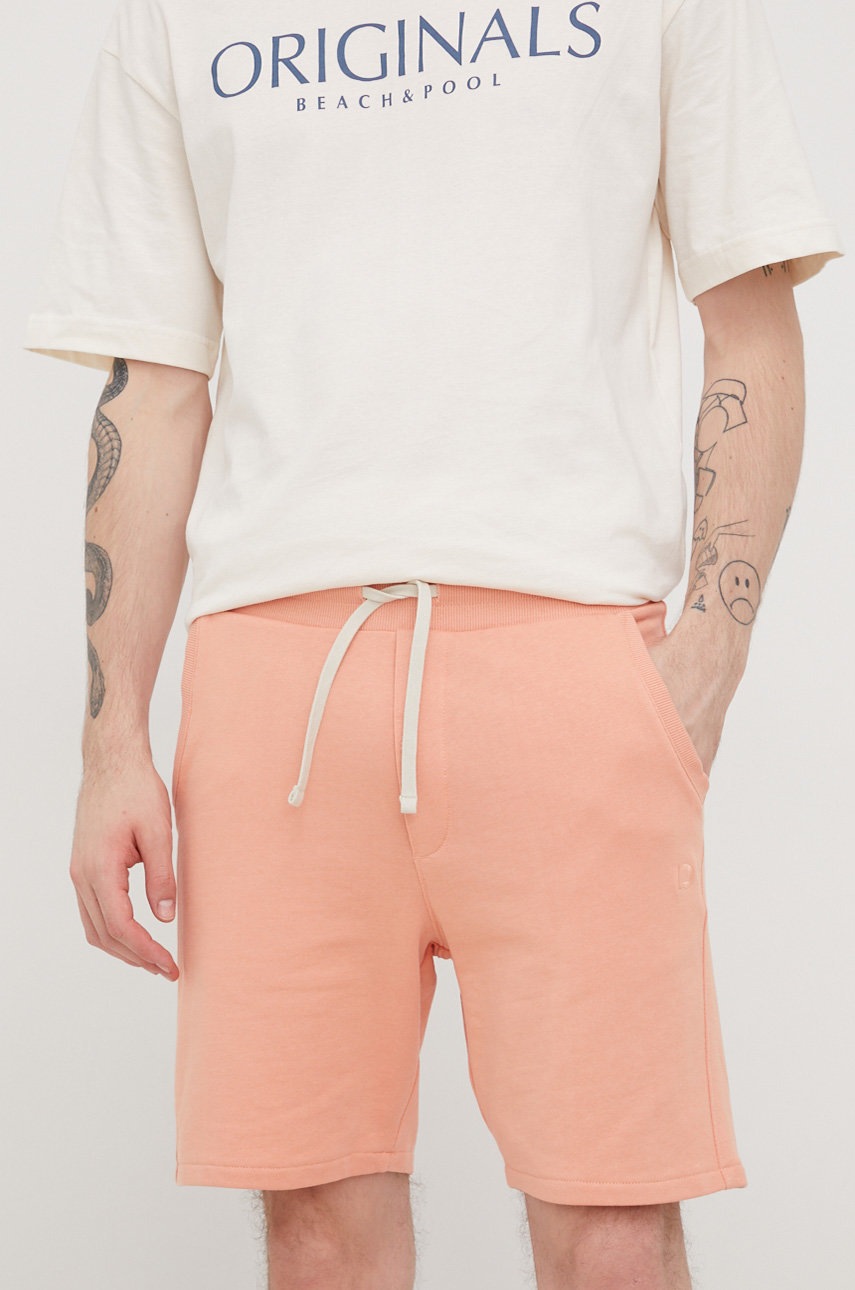 Tom tailor pantaloni scurti din bumbac barbati, culoarea portocaliu