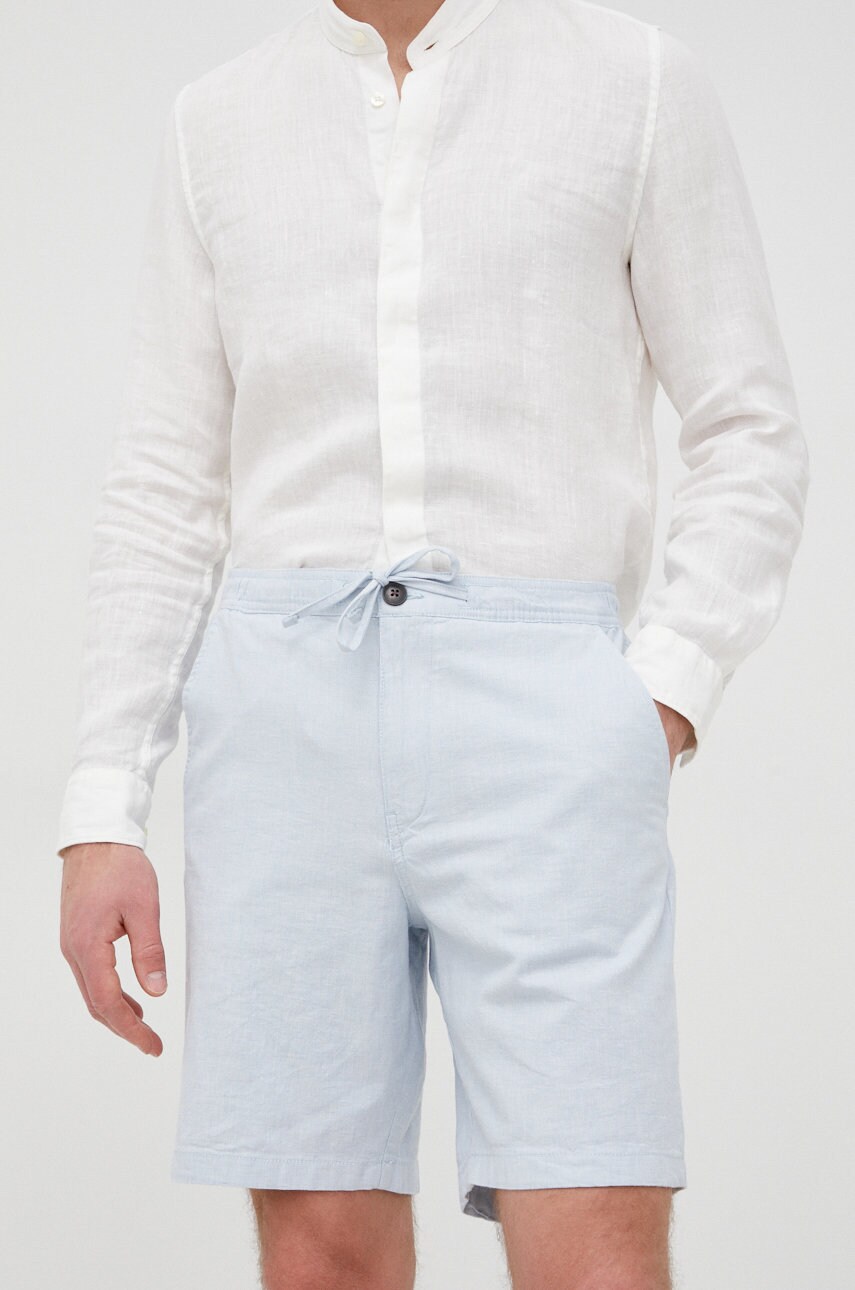 Selected homme pantaloni scurți din amestec de in barbati,