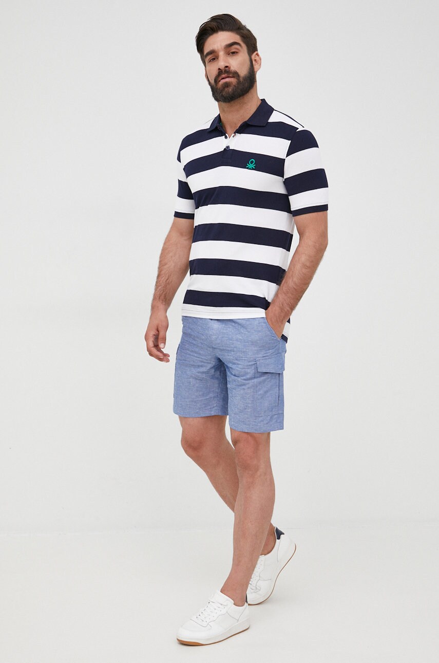 Selected homme pantaloni scurți din amestec de in barbati, melanj