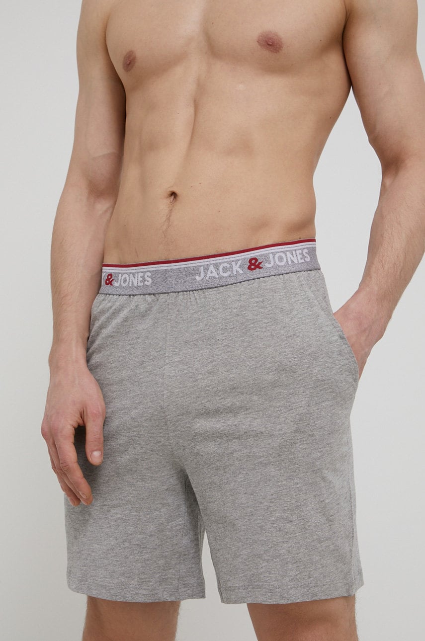 Jack & jones pantaloni scurti barbati, culoarea gri, melanj