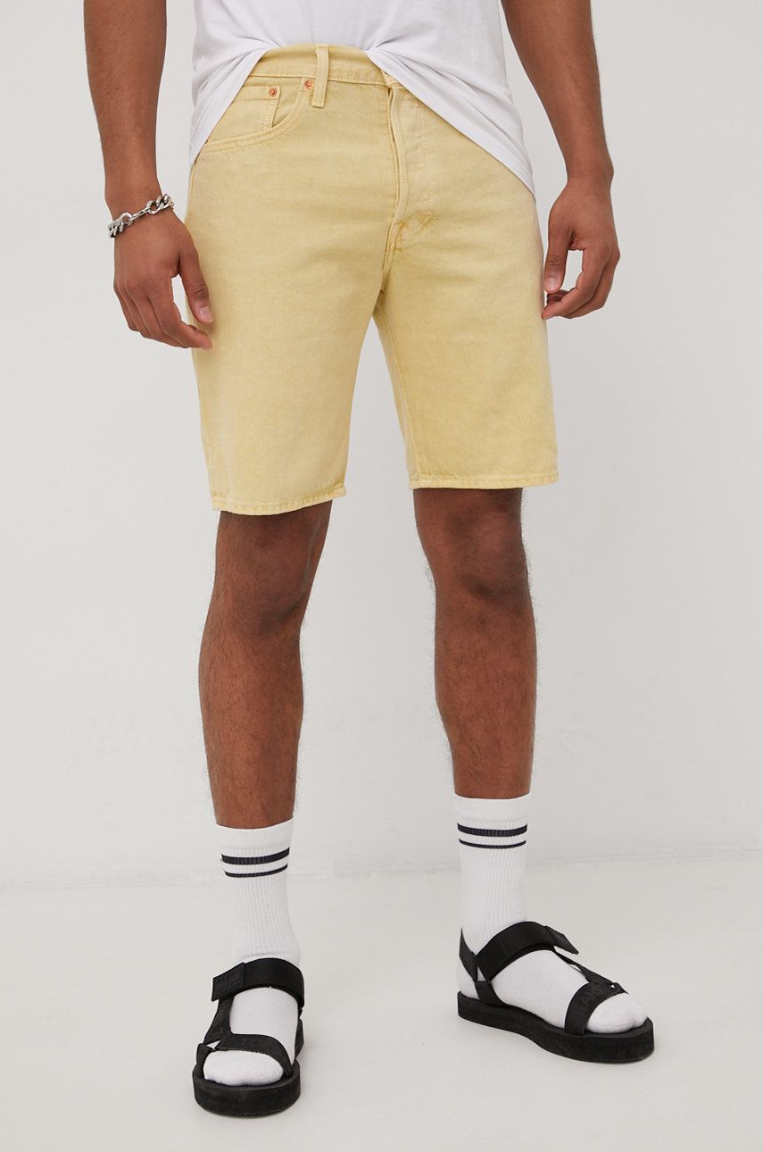 Levi's szorty jeansowe męskie kolor żółty