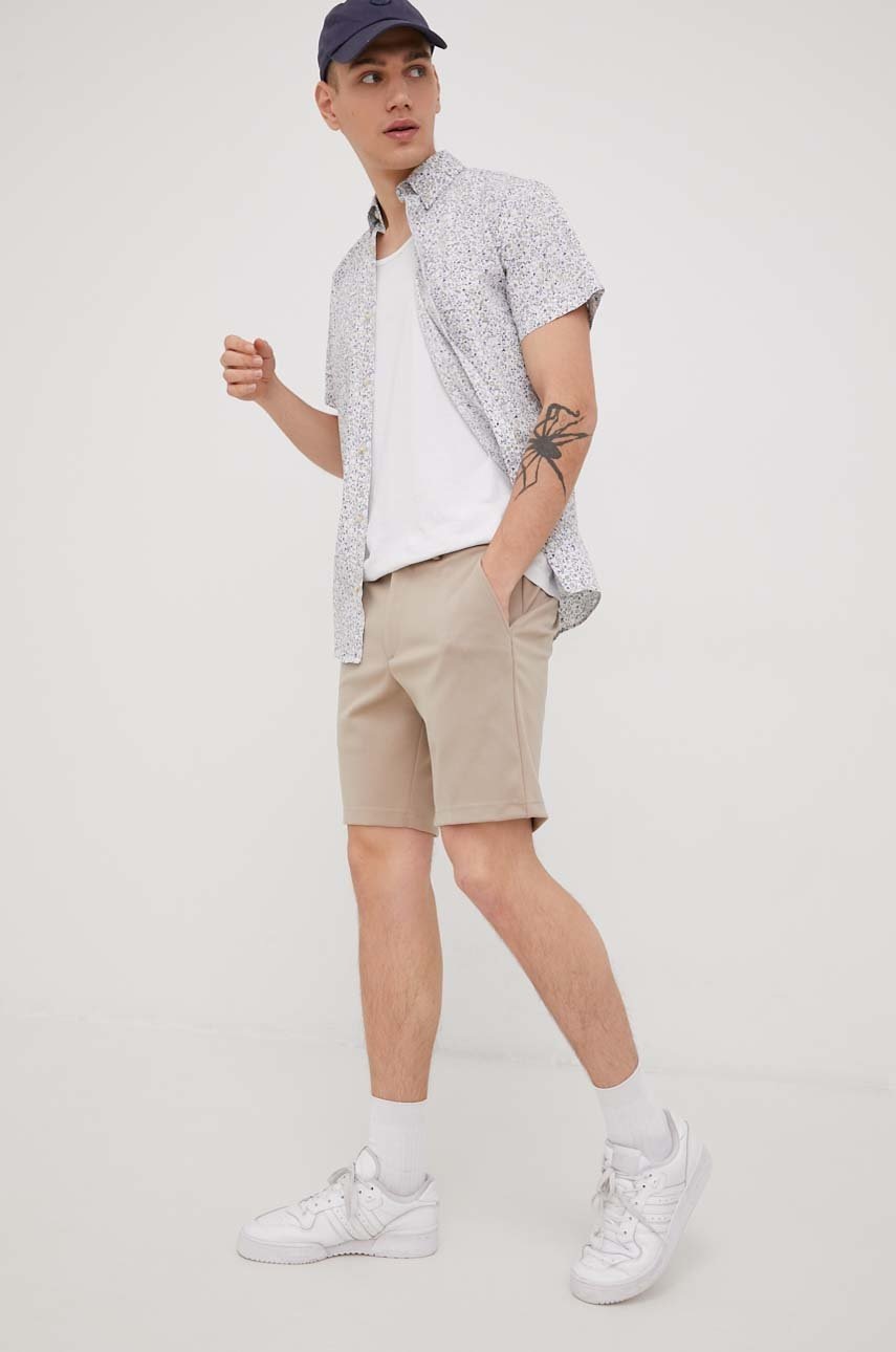 Produkt by Jack & Jones pantaloni scurti barbati, culoarea bej