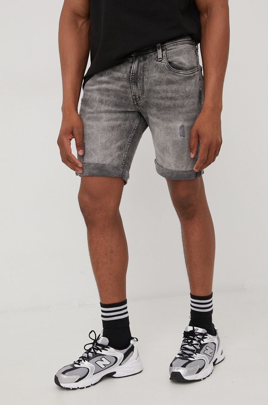 Produkt by jack & jones pantaloni scurti jeans barbati, culoarea gri