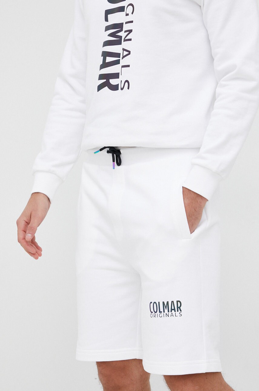 Colmar pantaloni scurti din bumbac barbati, culoarea alb