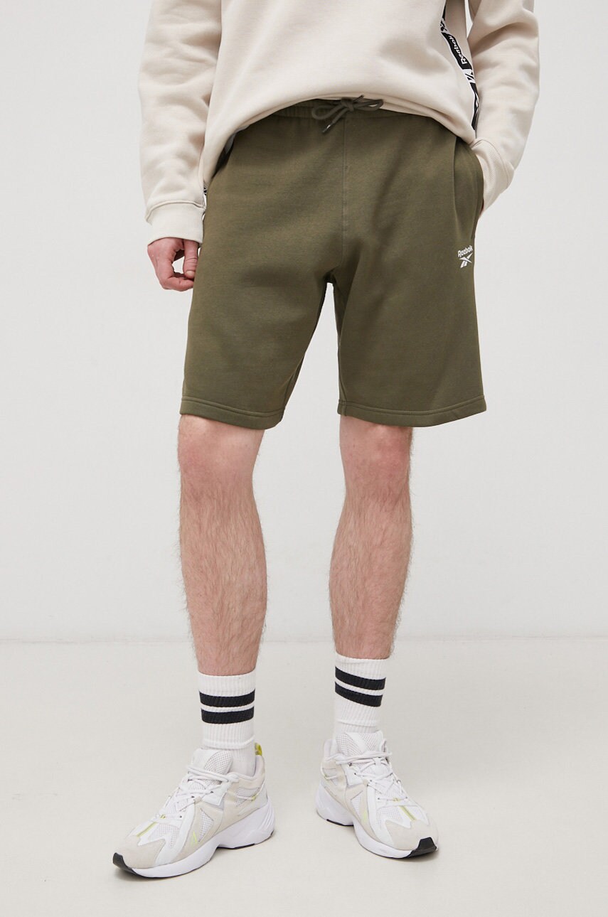 Reebok pantaloni scurti barbati, culoarea verde