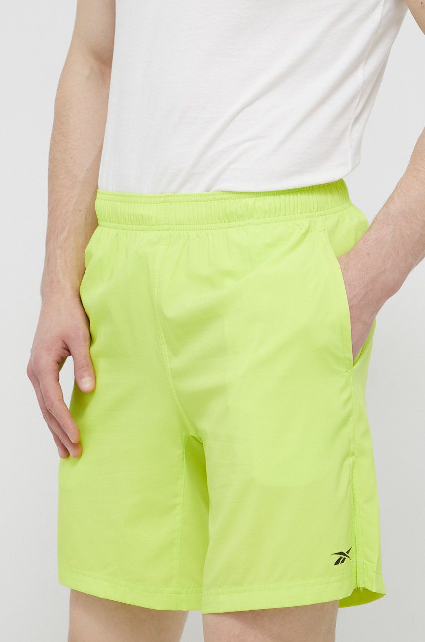 Reebok pantaloni scurți de antrenament GS6623 barbati, culoarea verde answear.ro imagine noua
