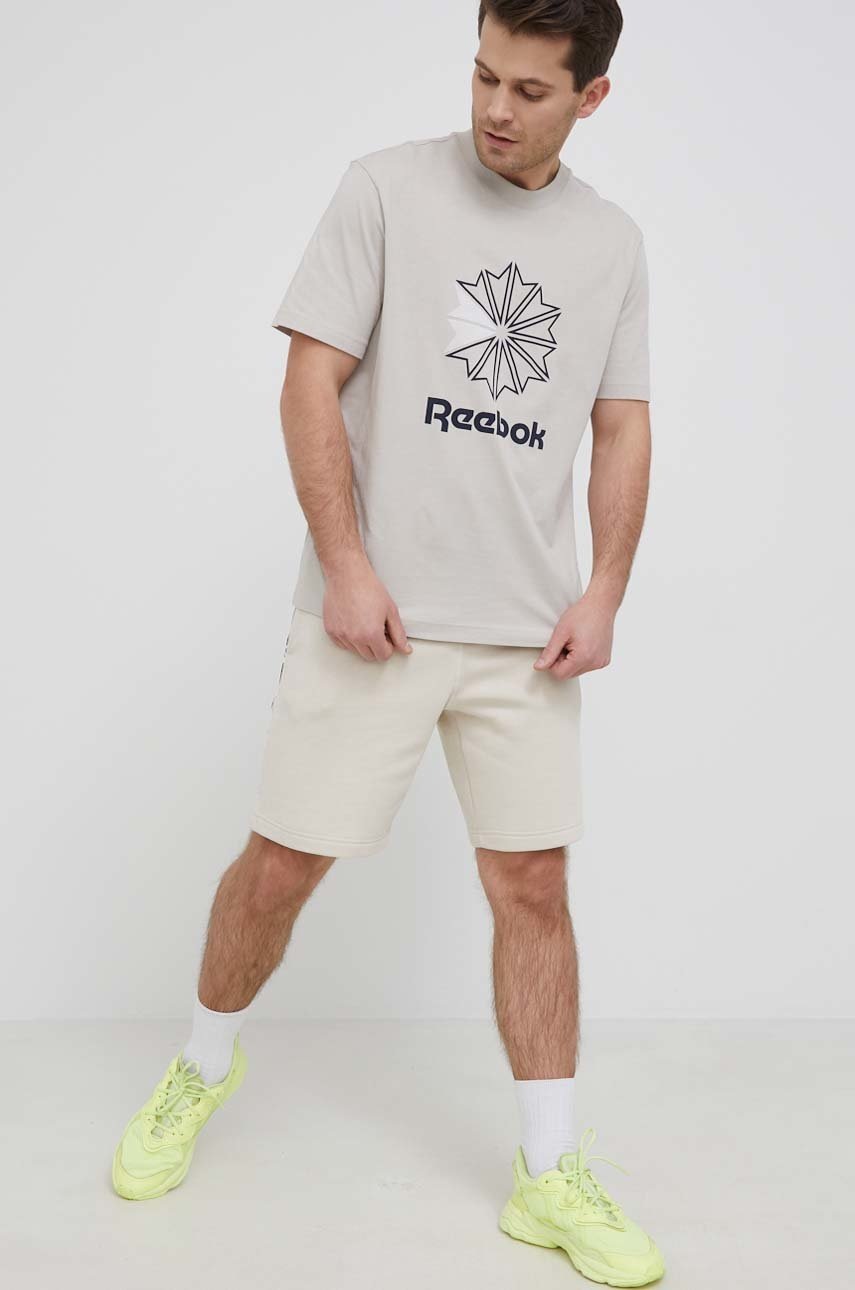 

Шорти Reebok чоловічі колір бежевий