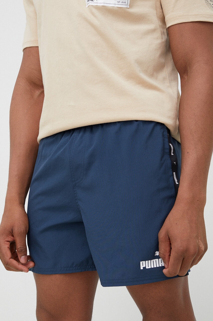 Puma Pantaloni Scurti De Antrenament Ess+ Tape Barbati, Culoarea Albastru Marin