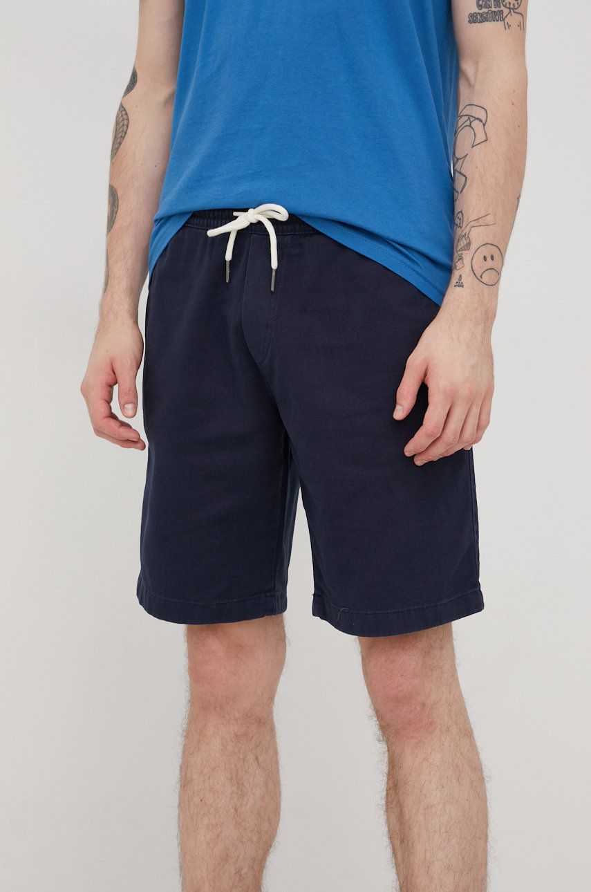 Bavlněné šortky Tom Tailor pánské, tmavomodrá barva - námořnická modř -  100% Bavlna