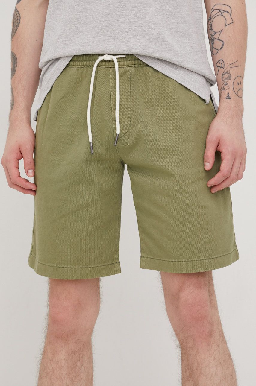 E-shop Bavlněné šortky Tom Tailor pánské, zelená barva