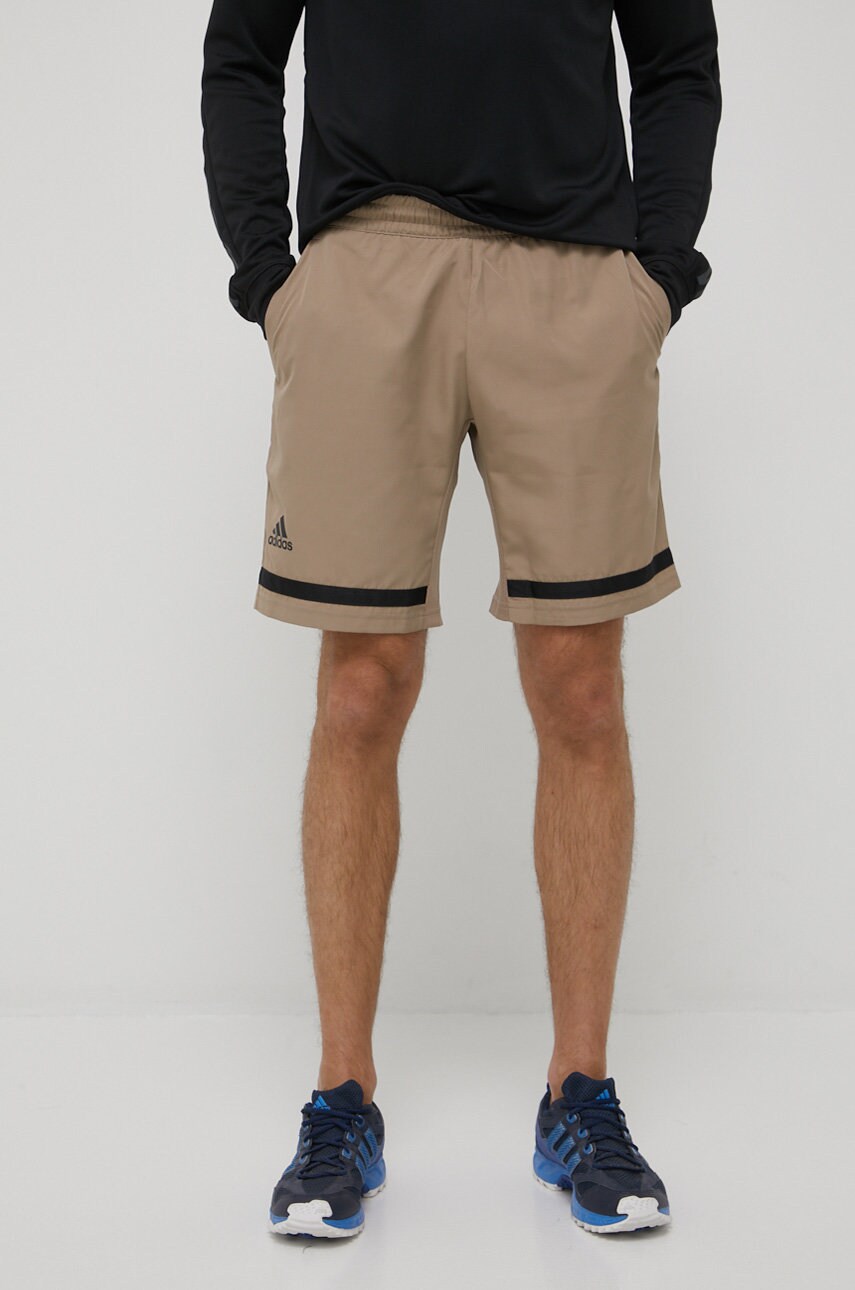 Adidas performance pantaloni scurți de antrenament hb8027 barbati, culoarea maro