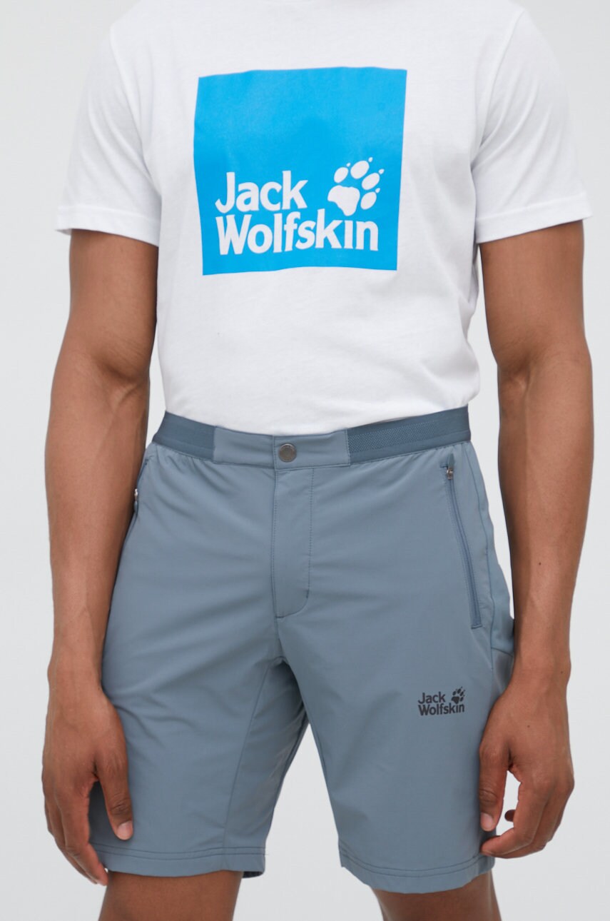 Jack Wolfskin pantaloni scurți outdoor Trail barbati, culoarea gri