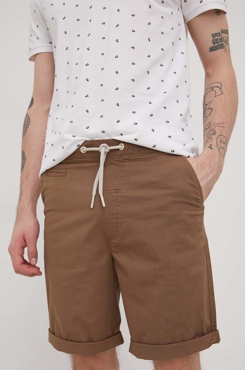 Solid pantaloni scurti barbati, culoarea maro 2022 ❤️ Pret Super answear imagine noua 2022