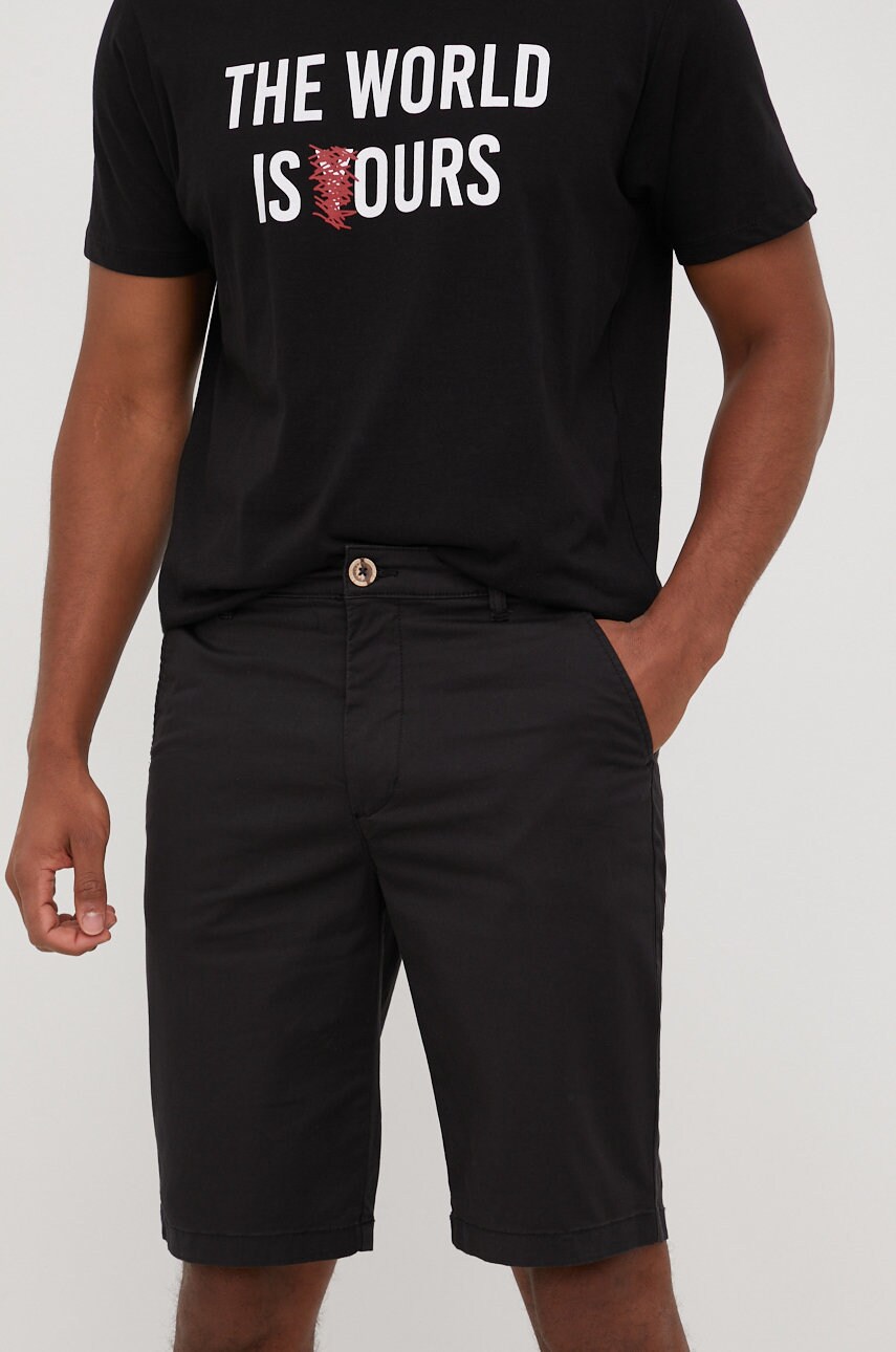 Solid pantaloni scurti barbati, culoarea negru