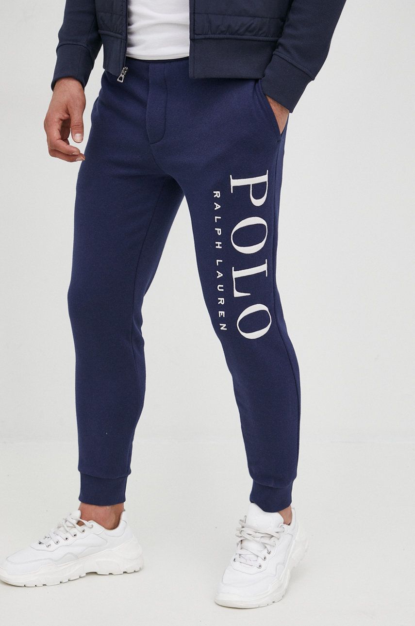 Polo Ralph Lauren spodnie dresowe męskie kolor granatowy z aplikacją