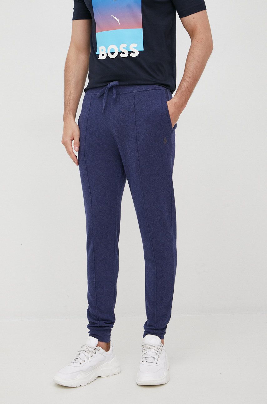 Polo Ralph Lauren spodnie dresowe męskie kolor granatowy gładkie