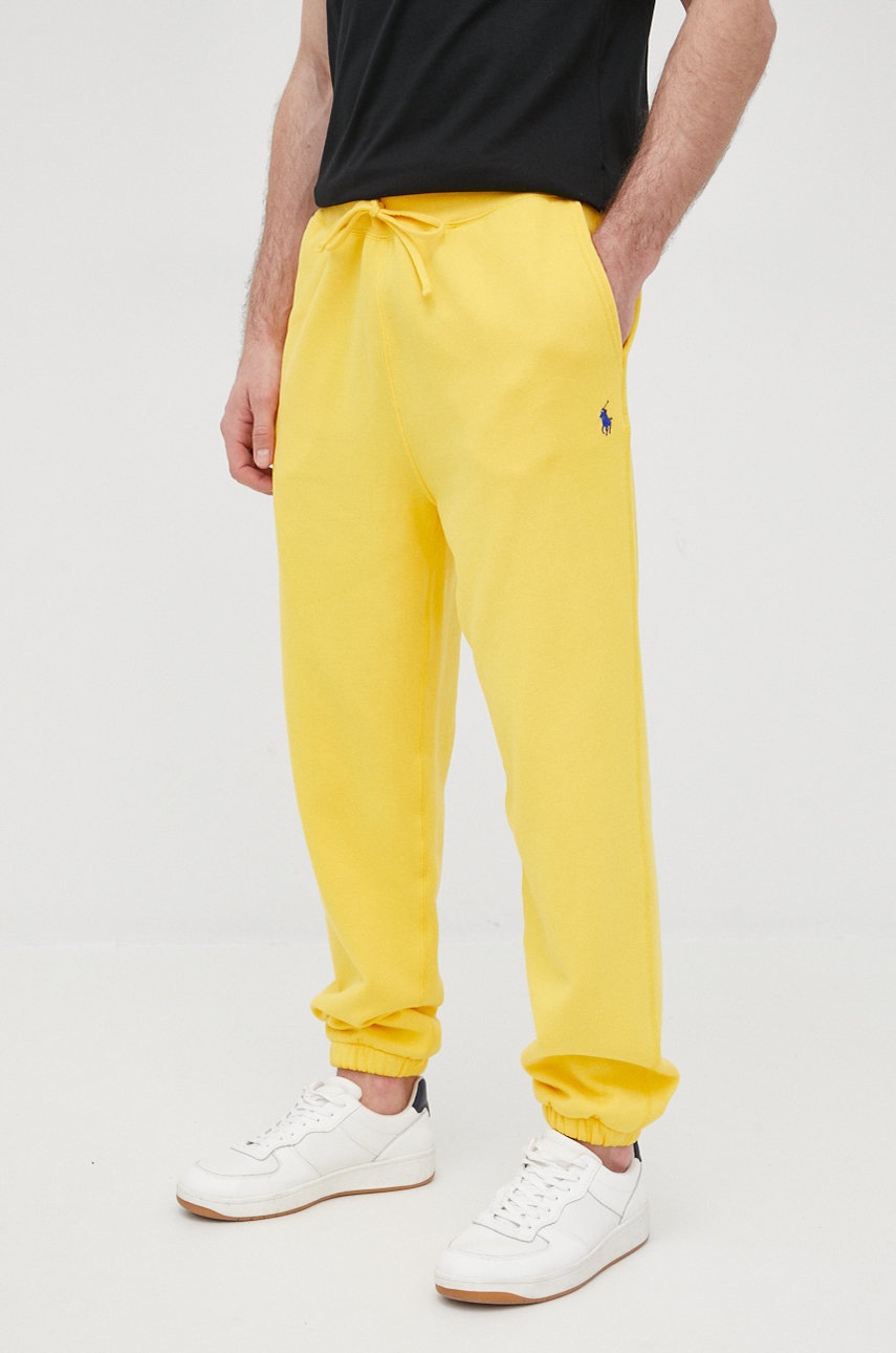 

Панталони Polo Ralph Lauren мъжко в жълто с изчистен дизайн, Жълт