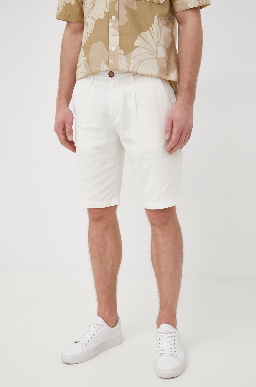

Къс панталон с лен Pepe Jeans Arkin Short Linen в бяло, Бял