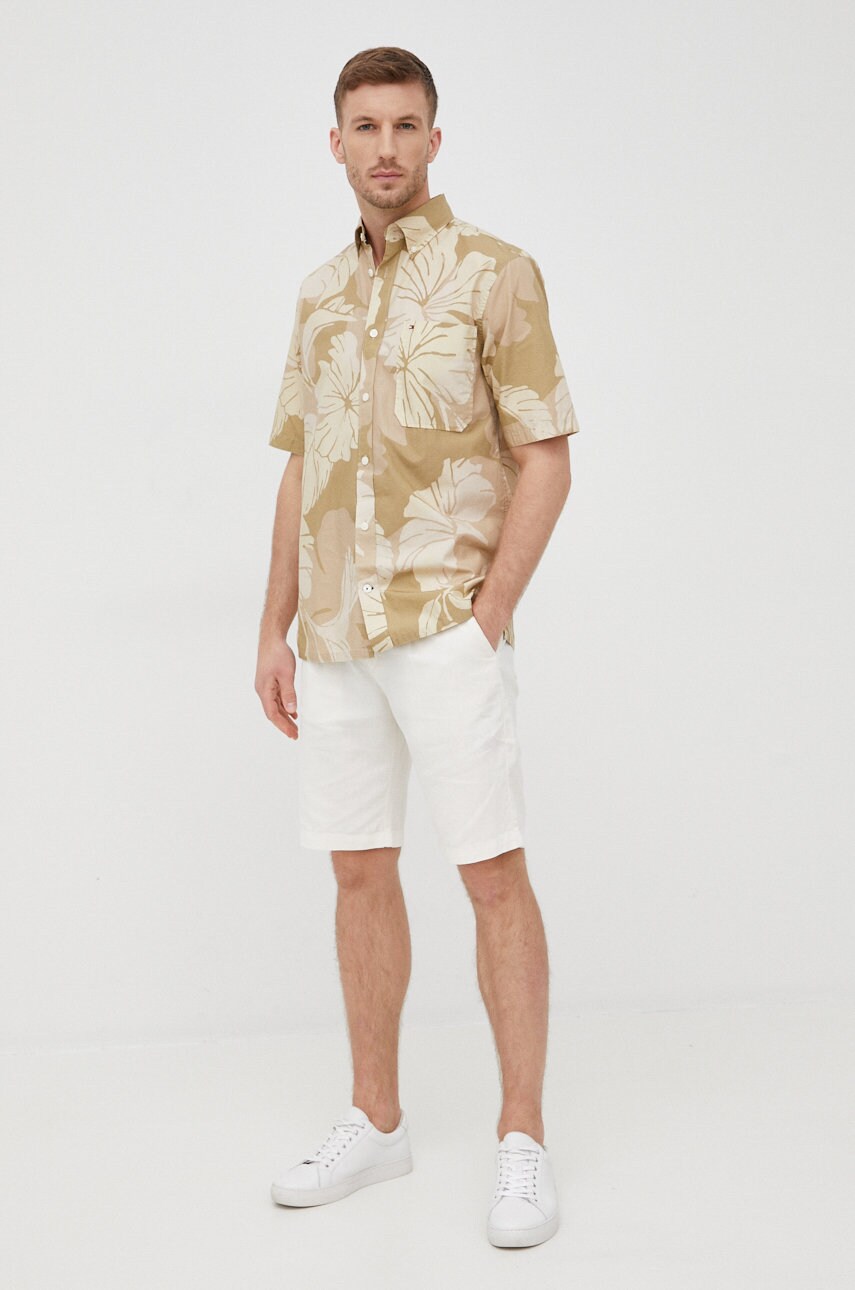 

Шорты с примесью льна Pepe Jeans Arkin Short Linen мужские цвет белый