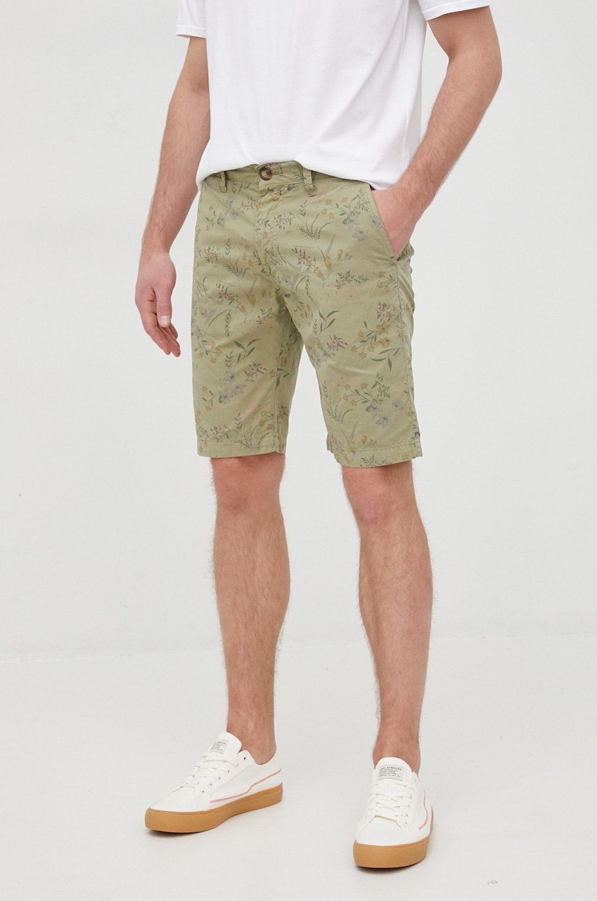 Bavlněné šortky Pepe Jeans Mc Queen Short Garden pánské, zelená barva - zelená -  100% Bavlna