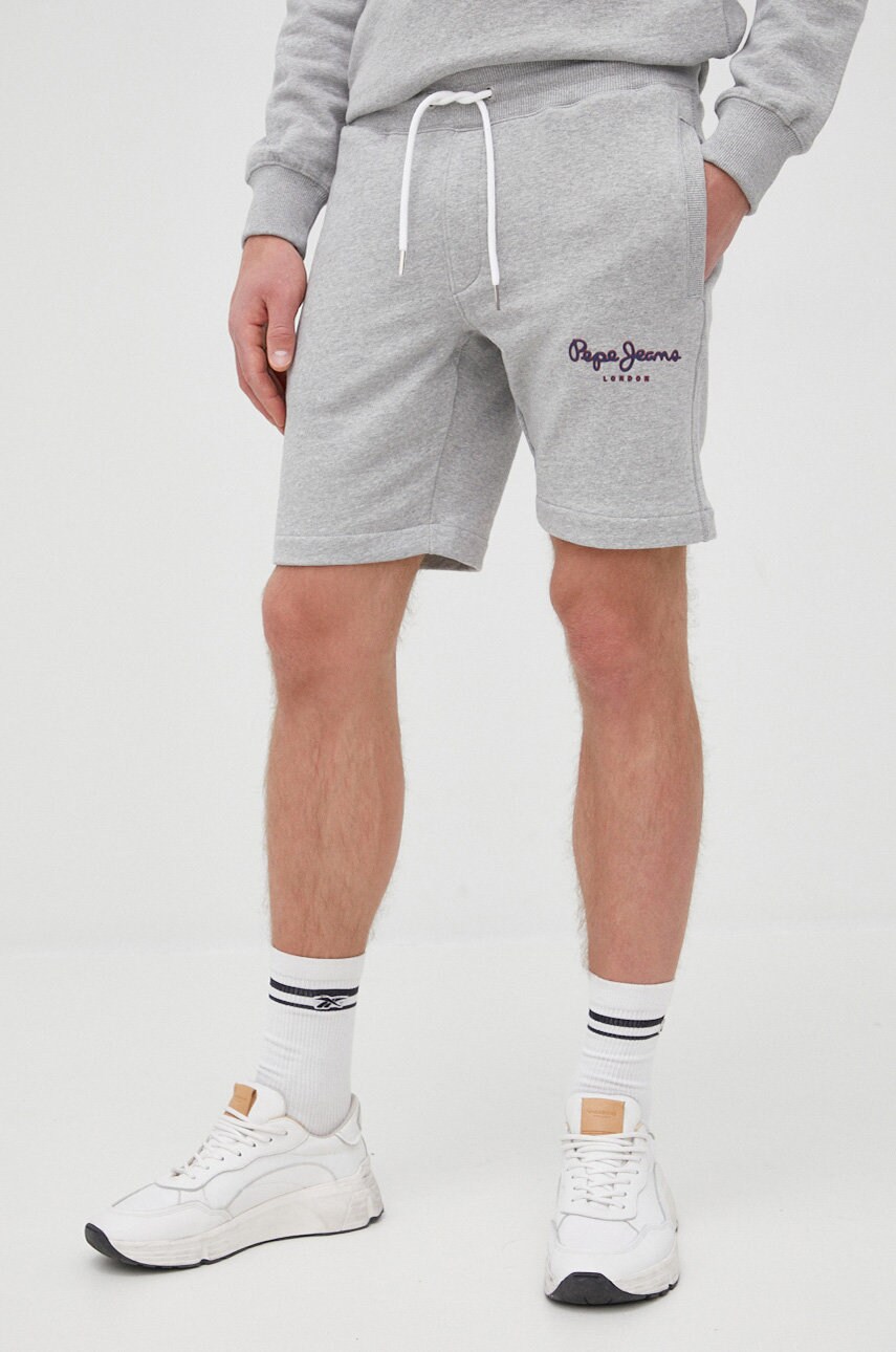 Pepe Jeans pantaloni scurti din bumbac George Short barbati, culoarea gri