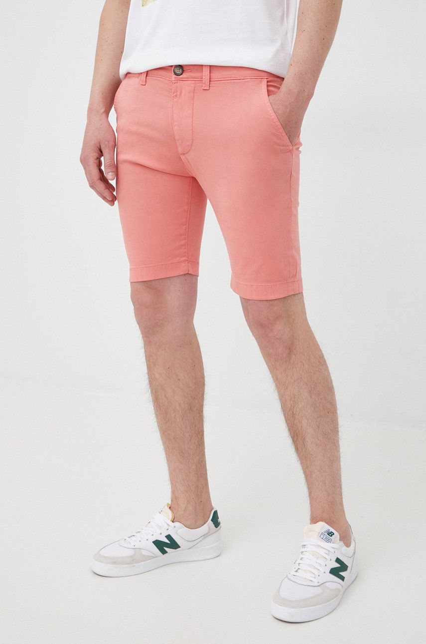 Pepe Jeans pantaloni scurti Mc Queen Short barbati, culoarea portocaliu answear.ro