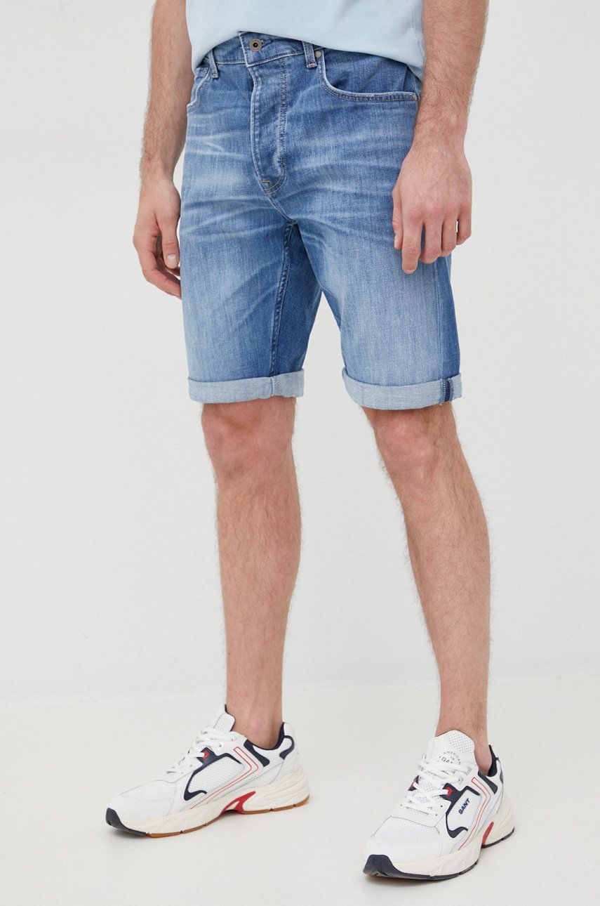 Džínové šortky Pepe Jeans Callen Short pánské, - modrá -  Hlavní materiál: 99% Bavlna