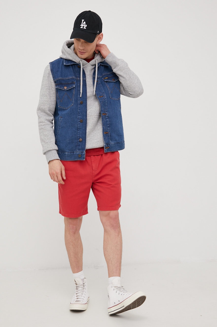 

Шорти з домішкою льону Superdry чоловічі колір червоний
