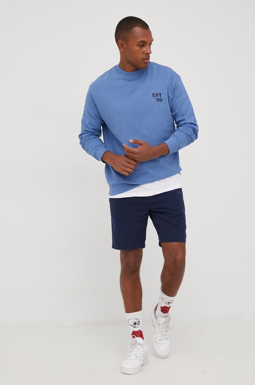 

Шорты с примесью льна Superdry мужские цвет синий