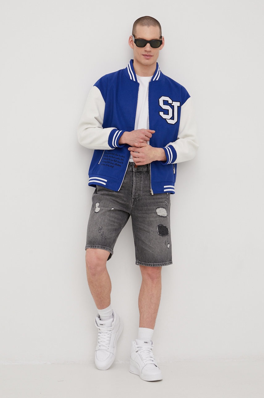 

Джинсовые шорты Superdry мужские цвет серый