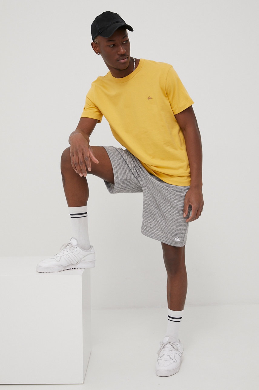 Quiksilver pantaloni scurti barbati, culoarea gri, melanj