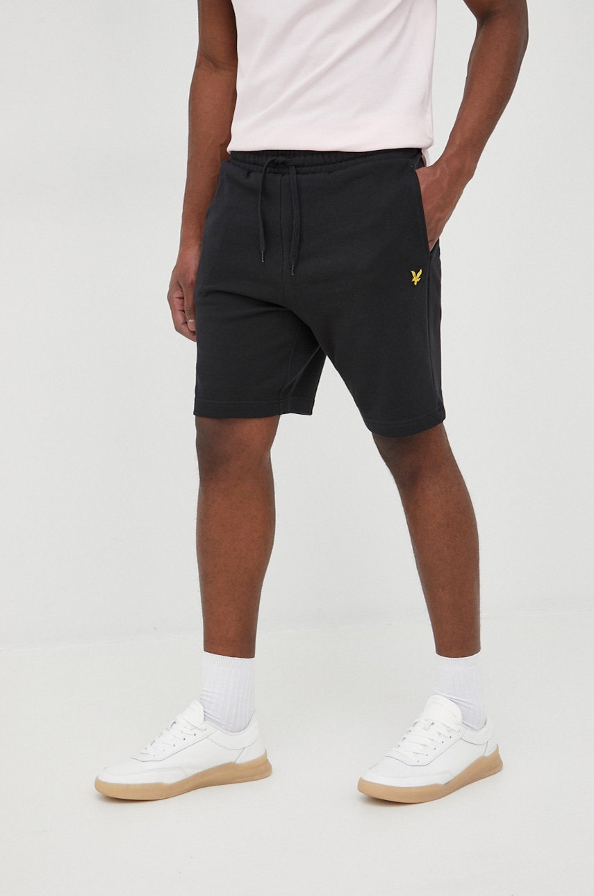 Lyle & Scott Pantaloni Scurti Din Bumbac Barbati, Culoarea Negru