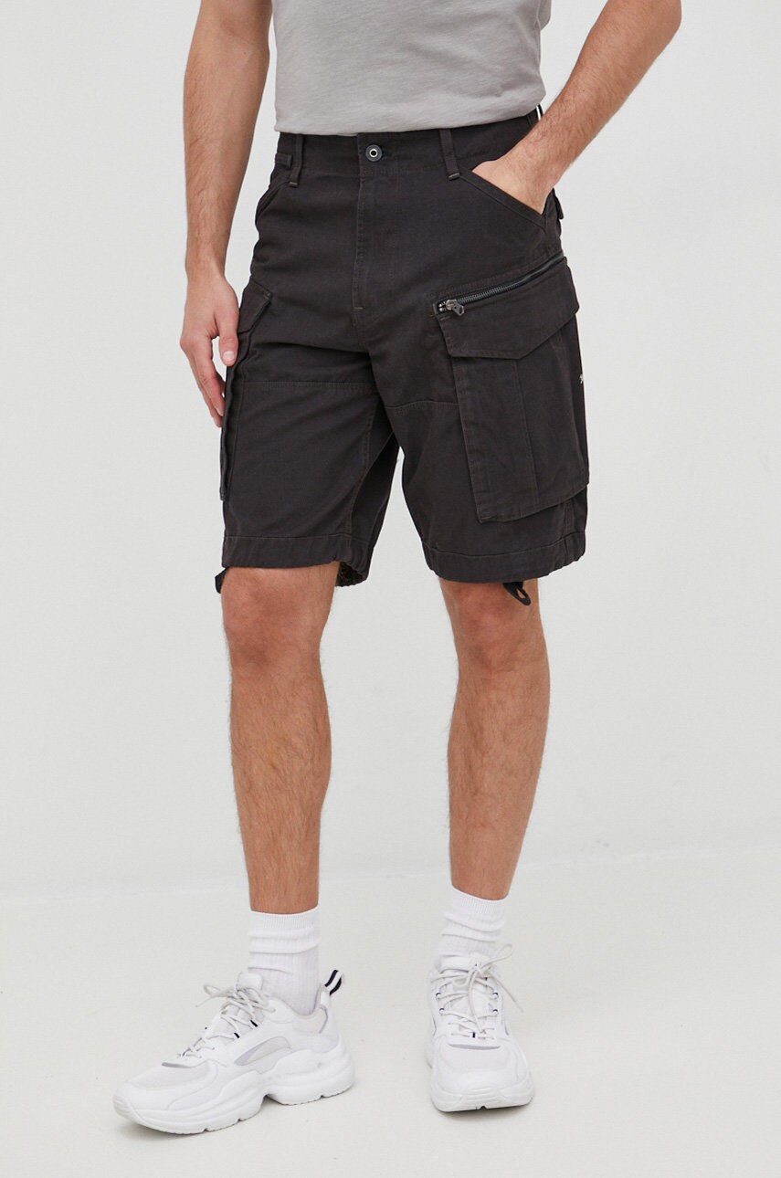 G-star raw pantaloni scurti din bumbac barbati, culoarea negru