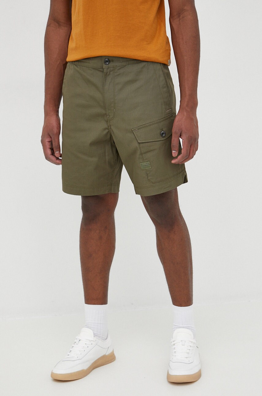 G-star raw pantaloni scurti din bumbac barbati, culoarea verde