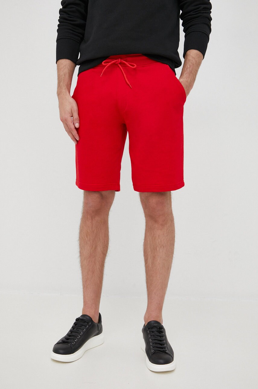 United colors of benetton pantaloni scurti din bumbac barbati, culoarea rosu