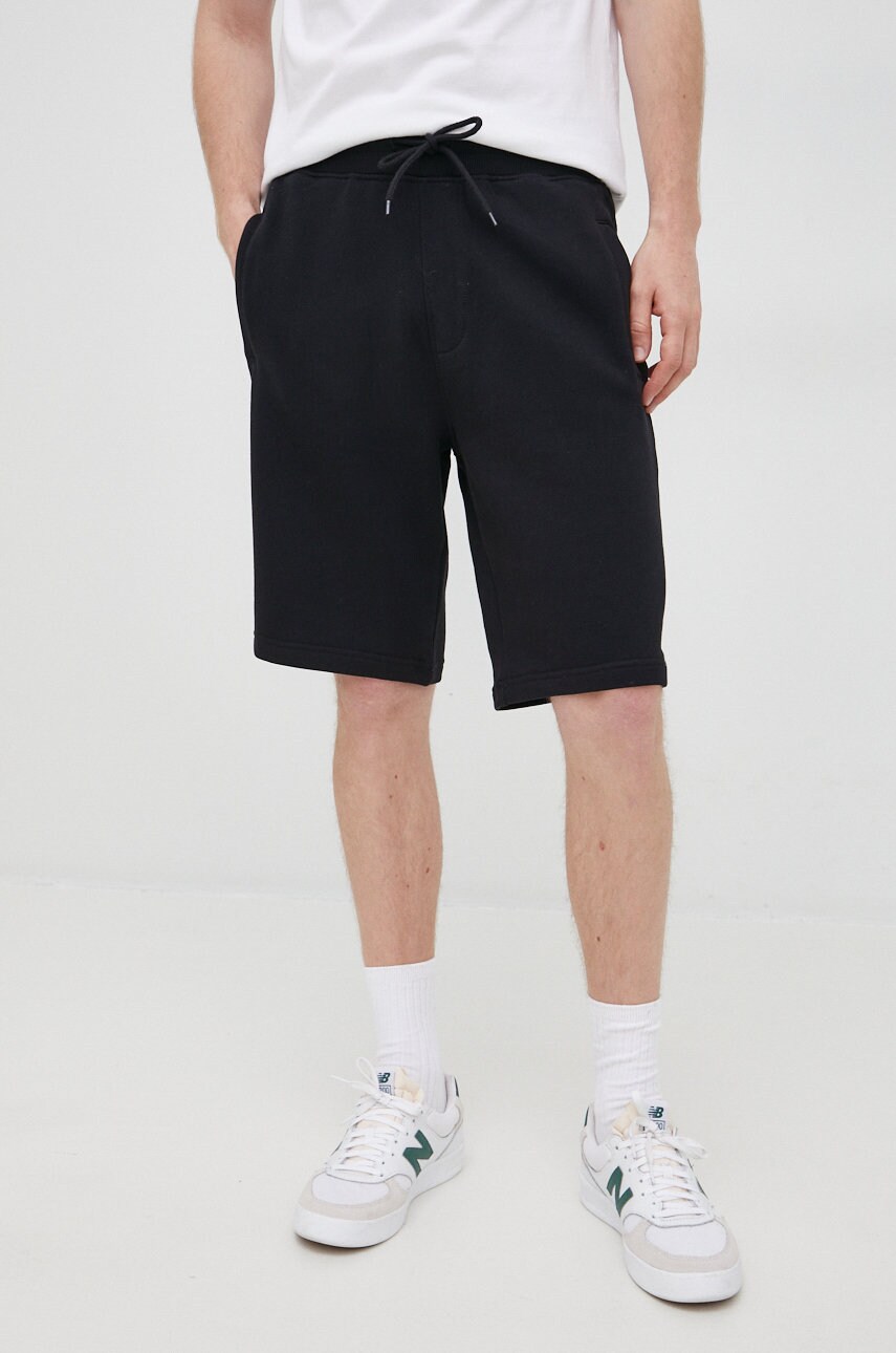 United colors of benetton pantaloni scurti din bumbac barbati, culoarea negru