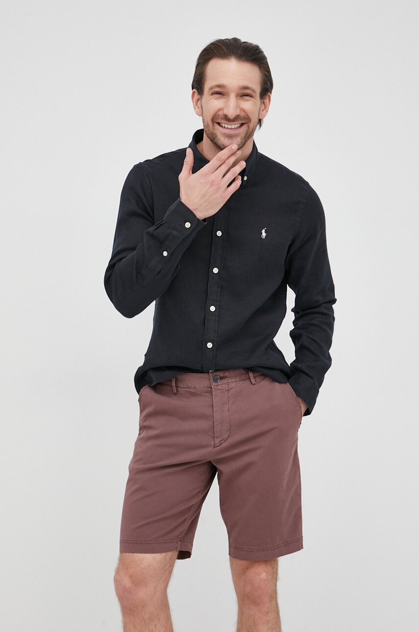 Boss pantaloni scurti barbati, culoarea maro