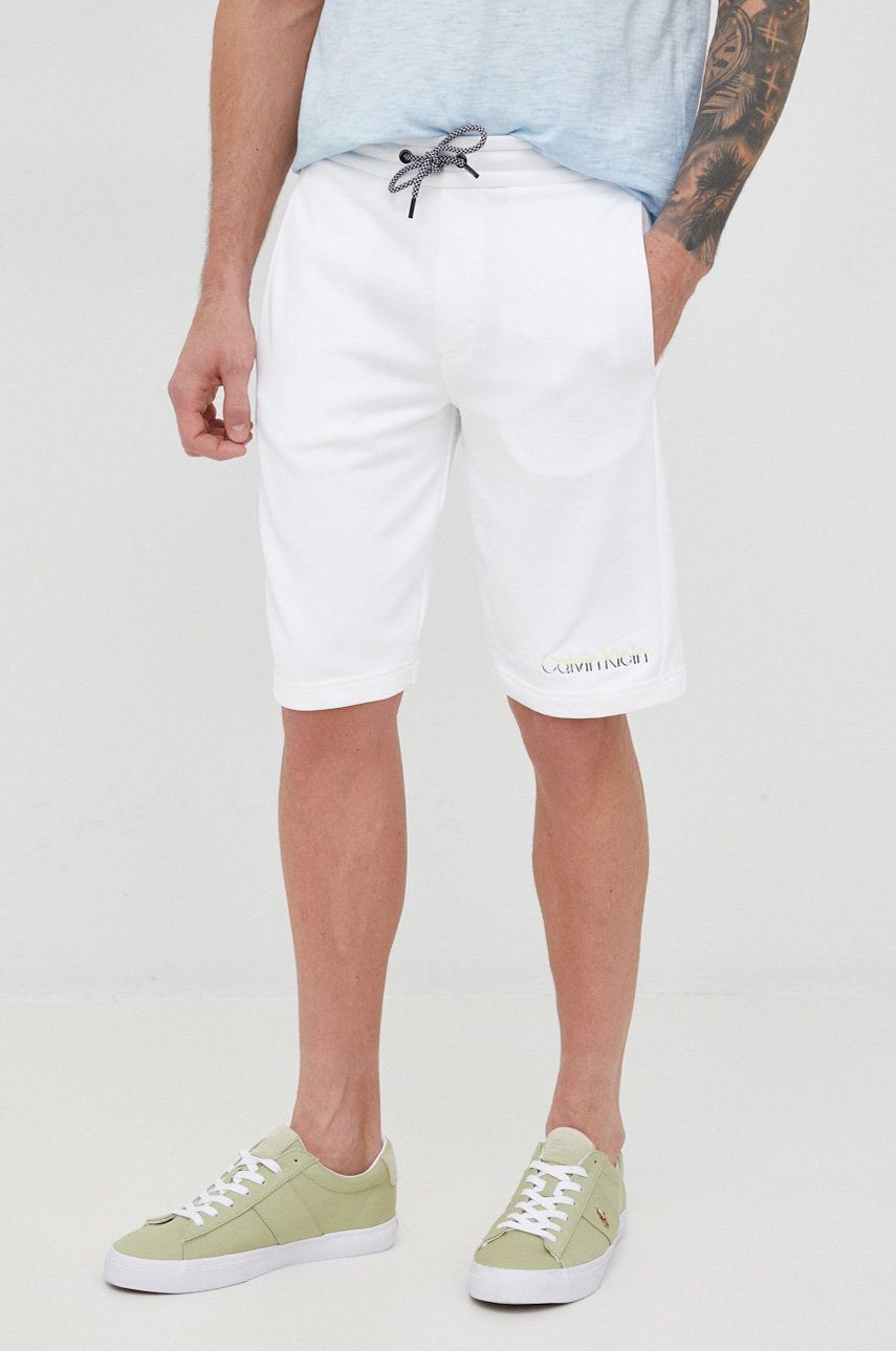 Calvin Klein szorty bawełniane męskie kolor biały