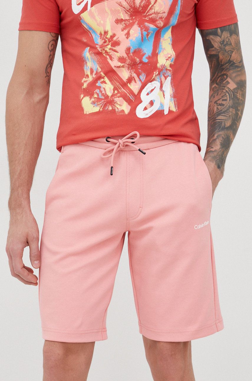 Calvin Klein szorty męskie kolor różowy