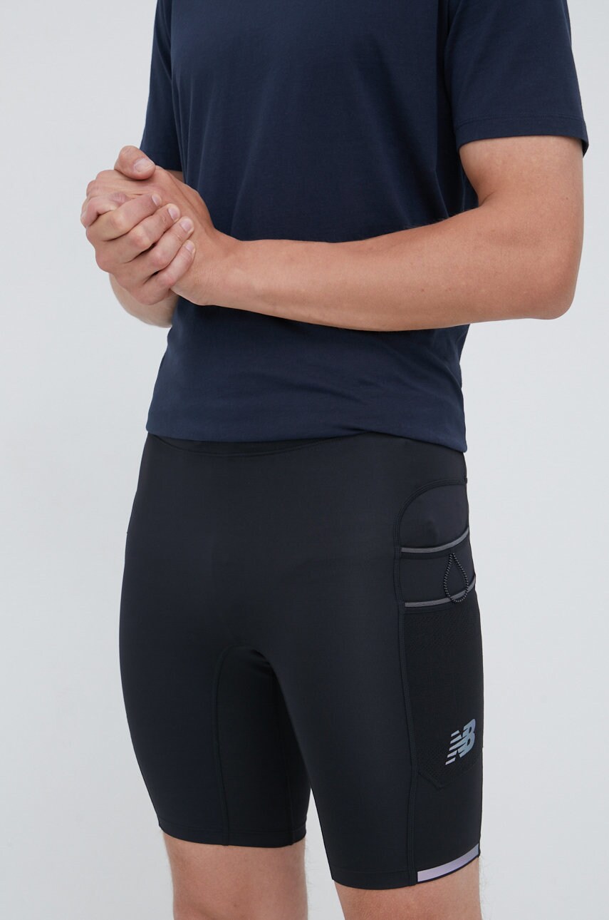 New balance pantaloni scurți de alergare q speed ms21289bk barbati, culoarea negru